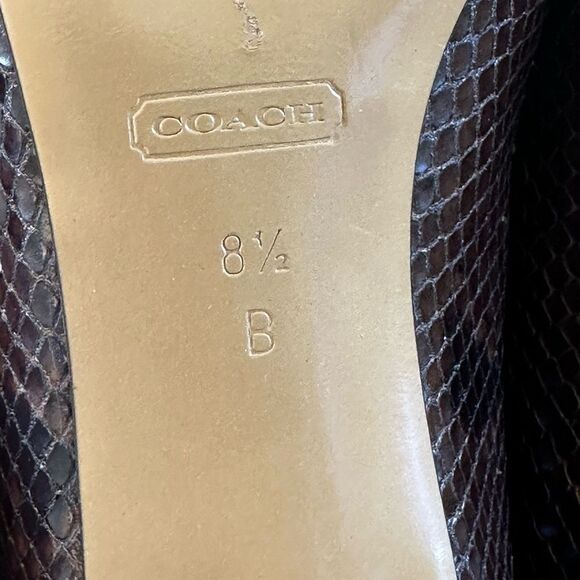 Coach Snakeskin Chocolate Brown Pumps 8.5 - Picture 8 of 10